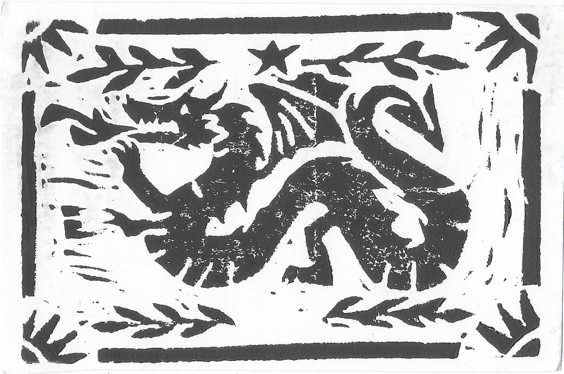 Linocut Dragon